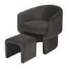 Fauteuil et repose-pieds professionnels gris